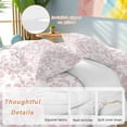 thumbnail image 2 of Light Pink Floral Paisley Bedding Duvet Cover Set Queen Size 4 Pieces Boho Leaf Vintage Farmhouse Linen Bedding Set with Zipper Closure, 1 Comforter Cover 90x92 Inches 1 Flat Sheet & 2 Pillow Cases, 2 of 7