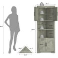 thumbnail image 2 of Corner Cabinet 67” Tall, Farmhouse Corner Storage Cabinet with Doors and 5 Shelves, Home Space Saver for Kitchen, Living Room, Gray, 2 of 16