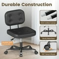 thumbnail image 6 of YERAIRR Armless Office Chair with Wide Seat,Home Computer Desk Chair Thickened Cushion PU Leather Swivel Upholstered Vanity Chair, 6 of 7
