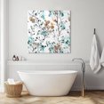 thumbnail image 3 of Teal Brown Spring Floral Wall Art Painting on Canvas, Summer Botanical Abstract Canvas Art Home Prints Wall Art Framed Modern Artwork for Living Room Bedroom Wall Decor 16x16in, 3 of 9