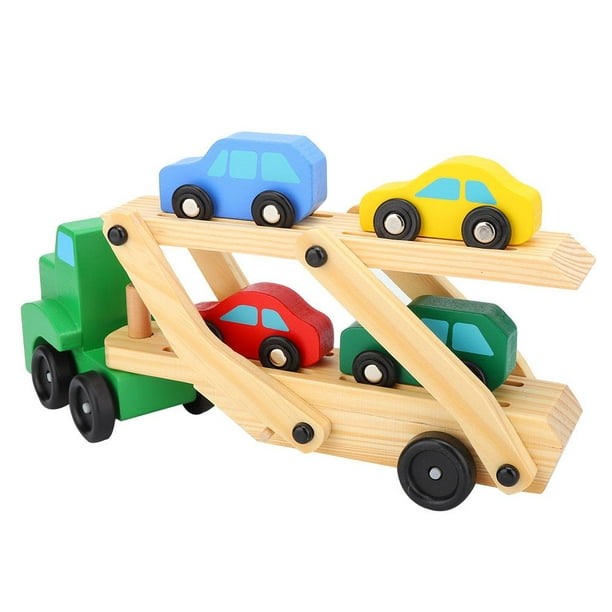 Jouet en bois - Ens. de 9 - Mini voitures en bois