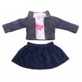 thumbnail image 1 of Conjunto de ropa de muñeca informal para muñeca de niña de 18 pulgadas, camiseta, abrigo / chaleco, conjunto de falda, trajes de muñeca 3 unids / set kenally FN0035-01B, 1 of 7
