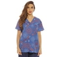 thumbnail image 1 of Just Love Women's Scrub Tops / Scrubs - Pink Flower (Flags and Fireworks, X-Large), 1 of 3