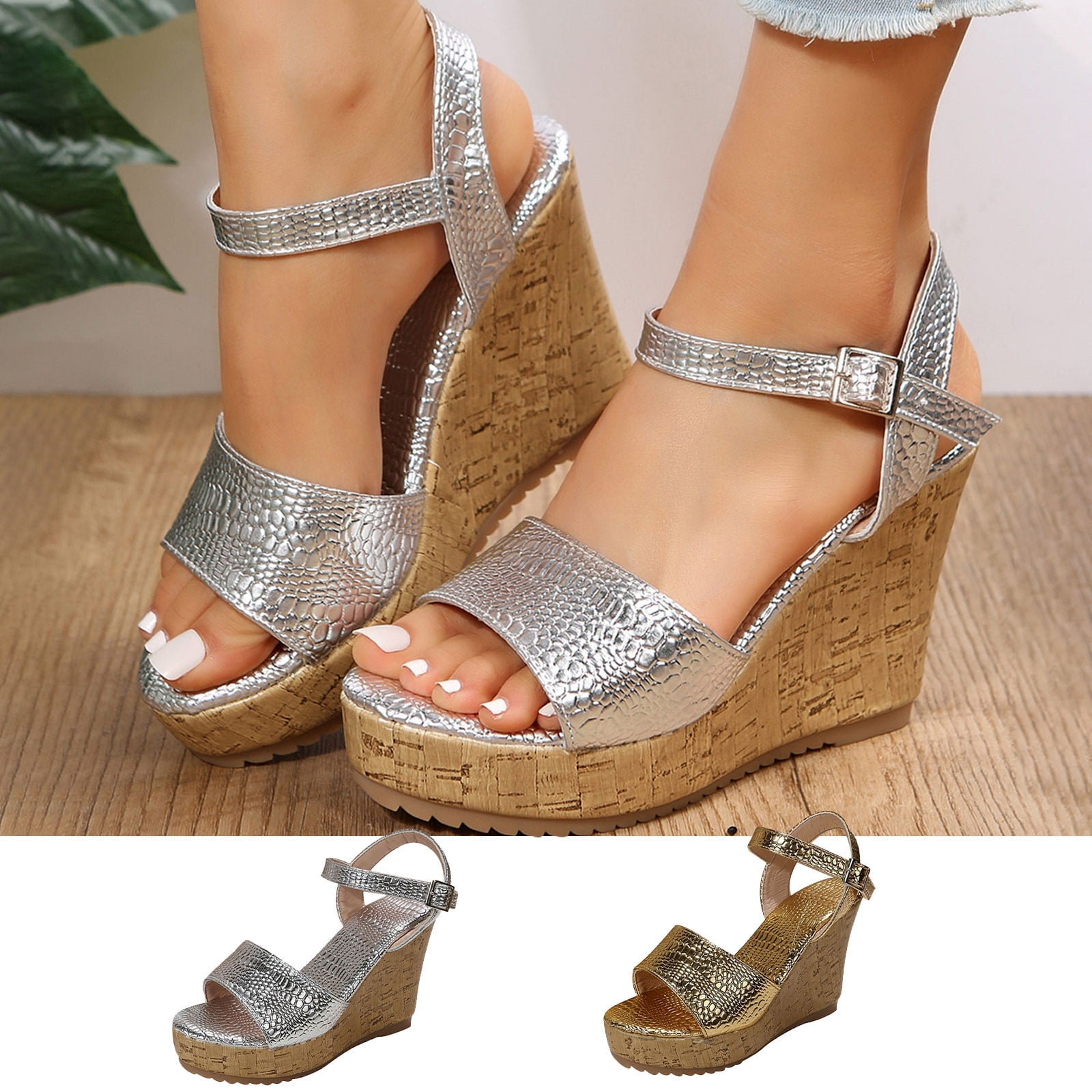 Cethrio Wedge Sandals for Women Wedge Comfy Soles Wide Width on