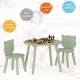 thumbnail image 6 of UTEX Kids Wood Table and Chair Set, Kids Play Table with 2 Chairs,3 Pieces Round Play Tablet for Toddlers, Girls, Boys,Meadow Green, 6 of 7