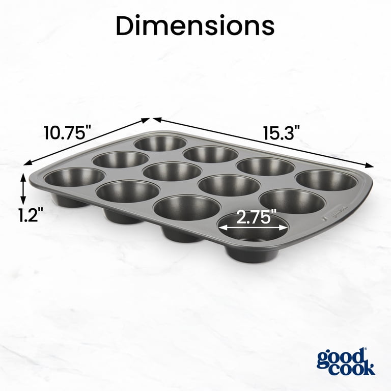 GoodCook Everyday 12-Cup Muffin Pan, Nonstick Steel photo 4