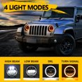 thumbnail image 2 of Faros para automóviles 1 Uds 7 pulgadas coche motocicleta LED faro 200W 6000K 20000LM IP67 impermeab Tomshoo Faros para automóviles, 2 of 7