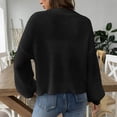thumbnail image 5 of Binmer Women’s 3D Floral V-Neck Knit Cardigan Long Sleeve Button Front Ladies Casual Textured Floral Embellished Layering Sweater,Sizes S-XL, 5 of 6