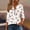 #055-White, variant on Craaazy Shirts for Women V-neck Zipper Tunics Tops Bohemian Style Floral Printed Long Sleeve Blouse Gifts