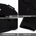 thumbnail image 5 of LittleSpring Little Boys Pique Polo Shirt Plain Short Sleeve School Uniform Solid Black 5T, 5 of 6