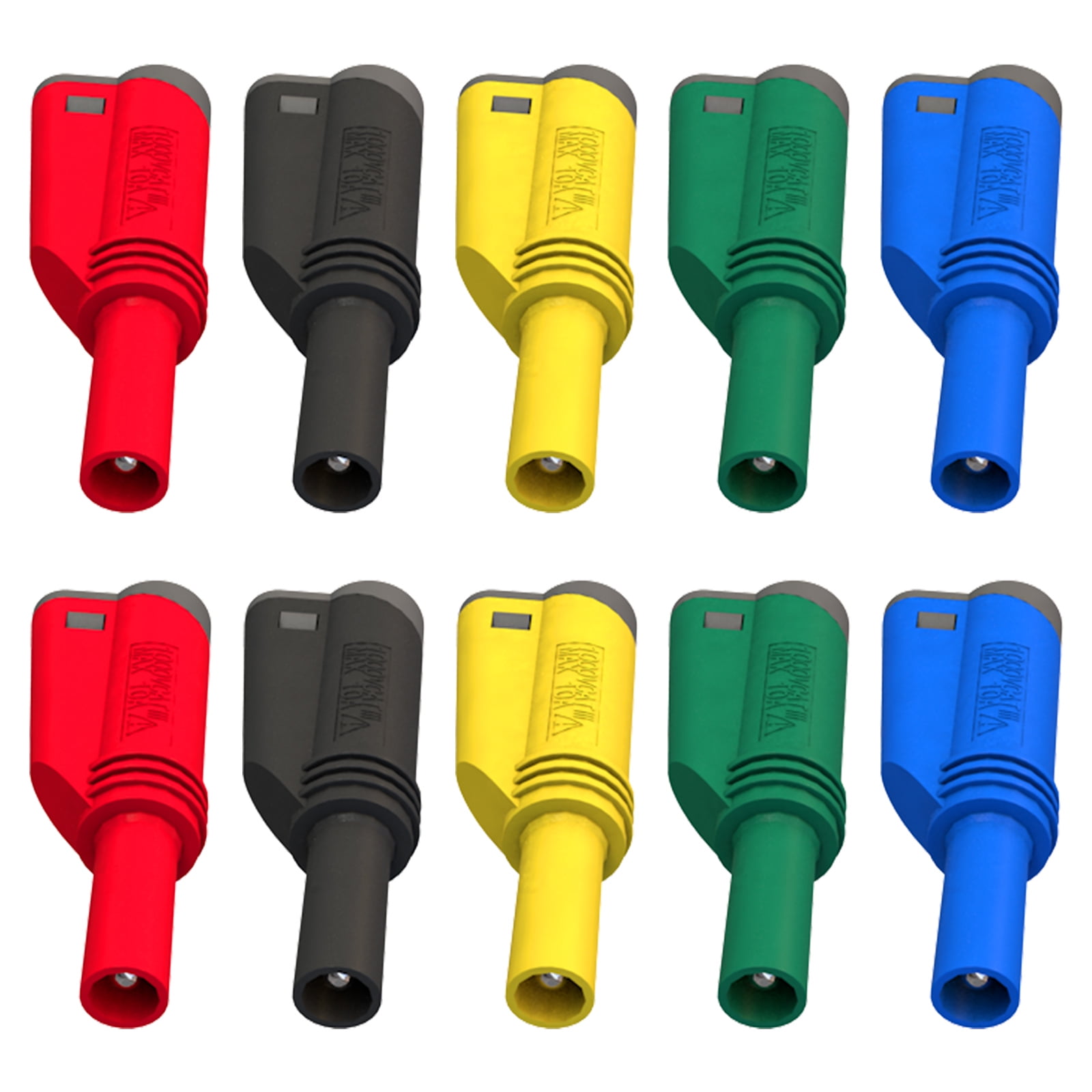ELECTCHN 4mm Stackable Shrouded Banana Plugs Safety Fully Insulated
