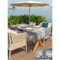 thumbnail image 5 of Outdoor Tablecloth with Umbrella Hole for Patio/Picnic/Party/Camping, Nautical Anchor Waterproof Table Cloth Rectangle Table Cover Washable, Rudder Stars Retro Black Grey Wooden Grain (60"x 84"), 5 of 8