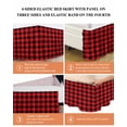 thumbnail image 5 of Red Black Buffalo Plaid Wrap Around Bed Skirts for California King Bed 16" Drop,Bed Skirt with Adjustable Elastic Belt Dust Ruffle Bed Valance for Bedroom Hotel Black Red Checkered Bed Frame Cover, 5 of 6