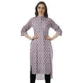 thumbnail image 1 of Moomaya Tunique en Coton à Manches Retroussables pour Femmes Kurti Imprimé Longueur Genou Kurta d'Été, 1 of 6
