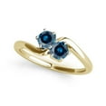 thumbnail image 1 of Aonejewelry 1 Ct. Two Stone Blue Diamond Engagement Ring Crafted In 10k Yellow Gold, 1 of 2