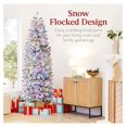 9ft Pencil Christmas Tree PreLit Artificial Snow Flocked Slim Skinny