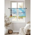 thumbnail image 3 of Summer Oil Painting Theme Sheer Curtains 45 Inch Long 2 Panels, Watercolor Ocean Lighthouse Light Filtering Rod Pocket Semi Sheer Curtains, Sheer Voile Drapes for Living Room Bedroom, 52"x45", 3 of 5