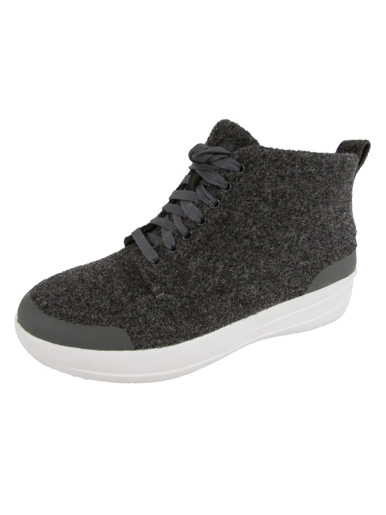 Fitflop Womens Stefanie Wool High Top Sneaker Shoes, Charcoal, US 5 ...