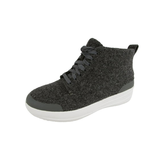 Fitflop Womens Stefanie Wool High Top Sneaker Shoes, Charcoal, US 5