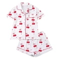thumbnail image 2 of PNTUTB Pajama Set for Women Short-Sleeve Top and Shorts Printed Set Casual Collared Button-Down Cardigan Milk Silk Pajama Set, 2 of 6