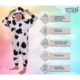 thumbnail image 4 of Cow One Piece - Plush Kids Animal Costume Jumpsuit by Silver Lilly (10-12 Youth), 4 of 6