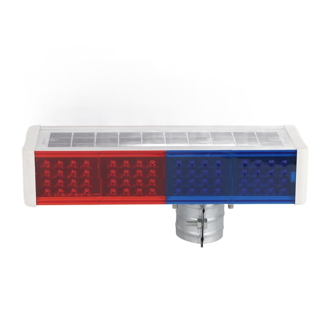 Luces estroboscópicas de seguridad vial LED rojas y azules para construcción de carreteras, destello integrado mediano, señal de advertencia alimentada por energía solar