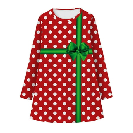 

Aompmsdx Baby Kids Girls Christmas Character Lonng Sleeve Princess Dress Casual Clothes Christmas Stranger Things