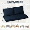 thumbnail image 2 of Geemuslly 48 x 24 Outdoor Loveseat Cushion Set, Waterproof & Fade-Resistant Patio Replacement Cushions for Sofa, Bench, or Swing – Thick Seat & Backrest Support,Navy Blue, 2 of 7