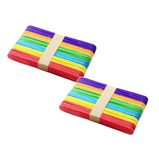 Oleegame 2PC Trashcans For Bedroom 50 Pcs Craft Sticks Ice Cream Sticks Natural Wood Popsicle DIY Craft Sticks