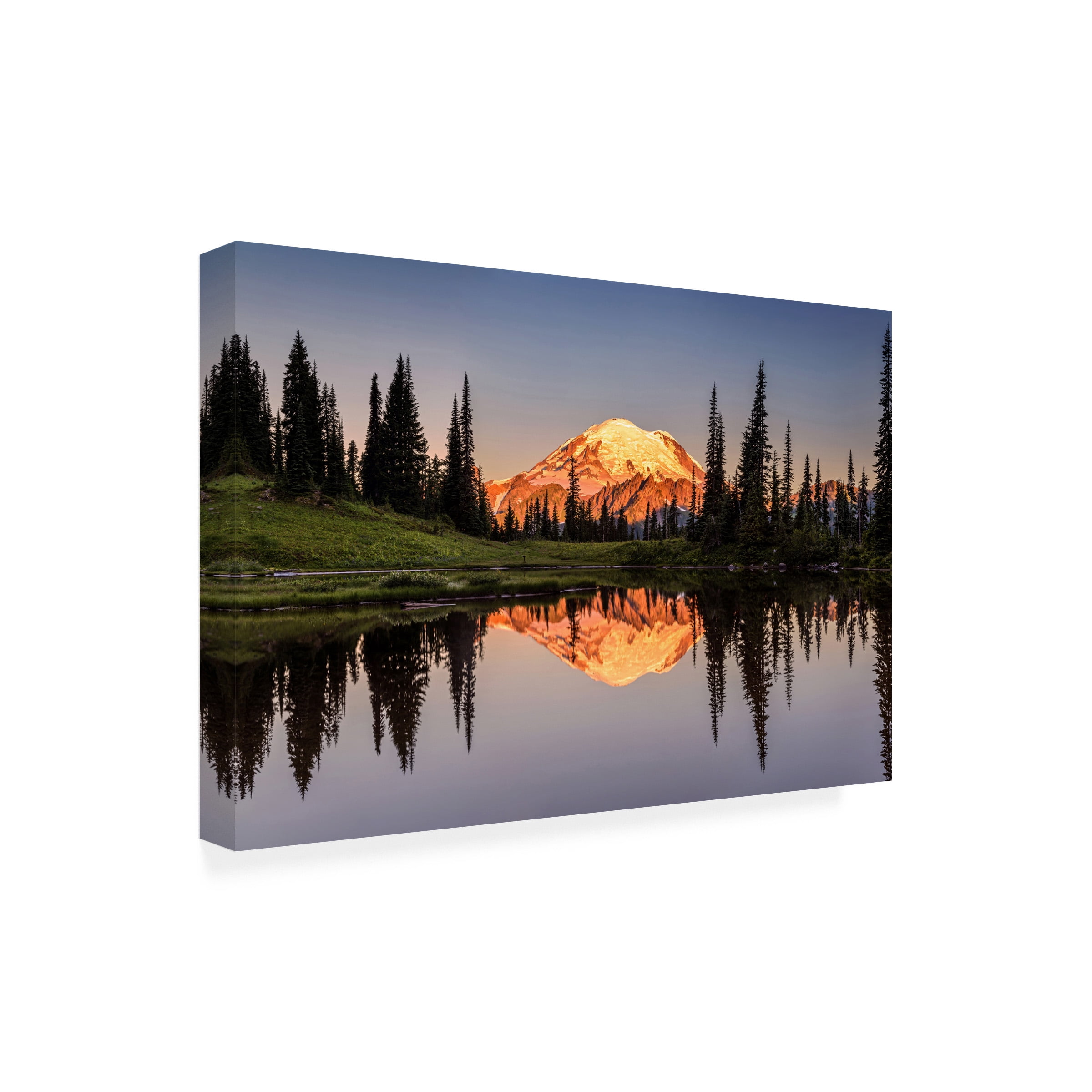 Pierre Leclerc 'Tipsoo Lake Sunrise' Outdoor Canvas 12x19