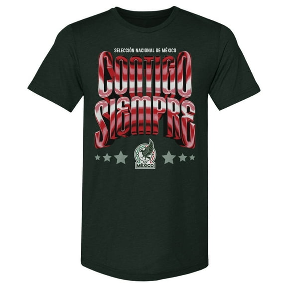 Men's 500 Level Forest Green Mexico National Team Contigo Siempre Vintage Premium Tri-Blend T-Shirt