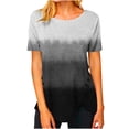 thumbnail image 2 of SMihono Hauts pour Femmes Été Mode Décontractée Femme Blouse à Col Rond Imprimée Manches Courtes T-Shirt Été Hauts T-Shirt Oversize pour Femmes, 2 of 4