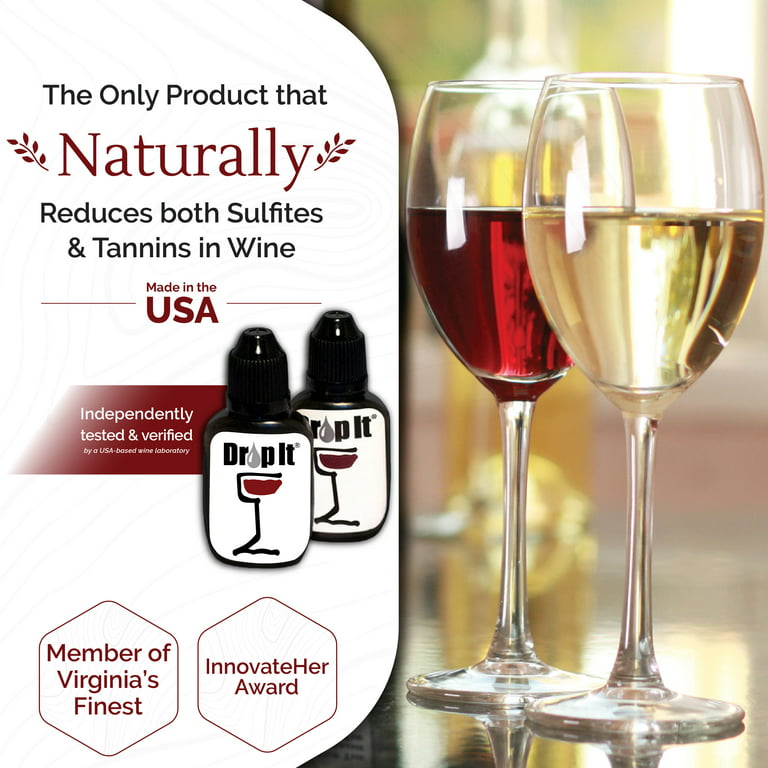 Drop It Wine Drops 2 Pack - USA-Made Drops for Wine That Naturally