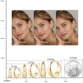 thumbnail image 2 of Aretes Aros Dorados con Baño de Oro 14K Hipoalergénicos para Mujer, 2 of 6