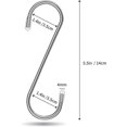 thumbnail image 3 of Paquete de 16 ganchos en forma de S, ganchos en S resistentes, ganchos de metal de acero inoxidable para cocina, taller, baño (5,5 pulgadas, diámetro 4 mm), 3 of 5
