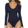 thumbnail image 1 of MANGOPOP Body de Manga Corta con Cuello en V Profundo y Manga Larga para Mujer Ropa, 1 of 4