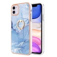 thumbnail image 4 of Mantto For iPhone 16 Case,Ring Holder Stand Marble Pattern 3 in 1 Rugged Shockproof Hybrid Hard PC Soft Rubber Bumper Drop Protective Girls Women Boy Men Phone Cases for iPhone 16,Blue, 4 of 6