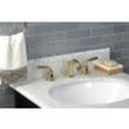 thumbnail image 4 of Kingston Brass KB912RXL Restoration Widespread Bathroom Faucet with Pop-Up Drain, Polished Brass, 4 of 5