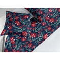 thumbnail image 2 of Floral Bed Runner Set, Asian Inspired Floral Pattern With Digital Drawn Leaves on Night Like Back, Decorative Bedding Scarf & 2 Pillow Shams for Hotels Homes, King, Scarlet White Indigo, by Ambesonne, 2 of 3