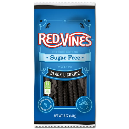 Red Vines, Sugar Free Black Licorice Candy, 5oz (Best Black Licorice Candy)