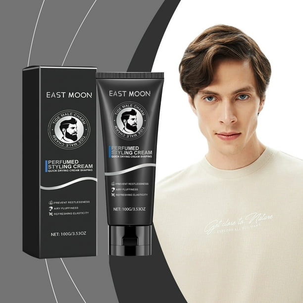 Salud y belleza, Cuidado personal, Productos para el cuidado del cabello, Gel capilar tipo crema con fibra para hombre, fijación media y brillo natural, crema de peinado con aromaterapia para hombre,