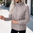 thumbnail image 6 of Ghalytn Women's Quilted Jacket Stand Collar Full Zip Lightweight Puffer Coat Long Sleeve Outerwear, 6 of 8