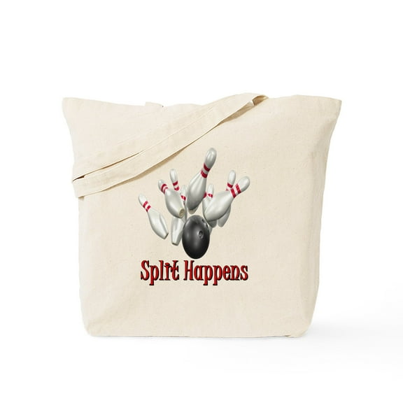 CafePress - Split Happens Bowling Tote Bag - Unisex Canvas Tote Bag, Beige, 1-Piece