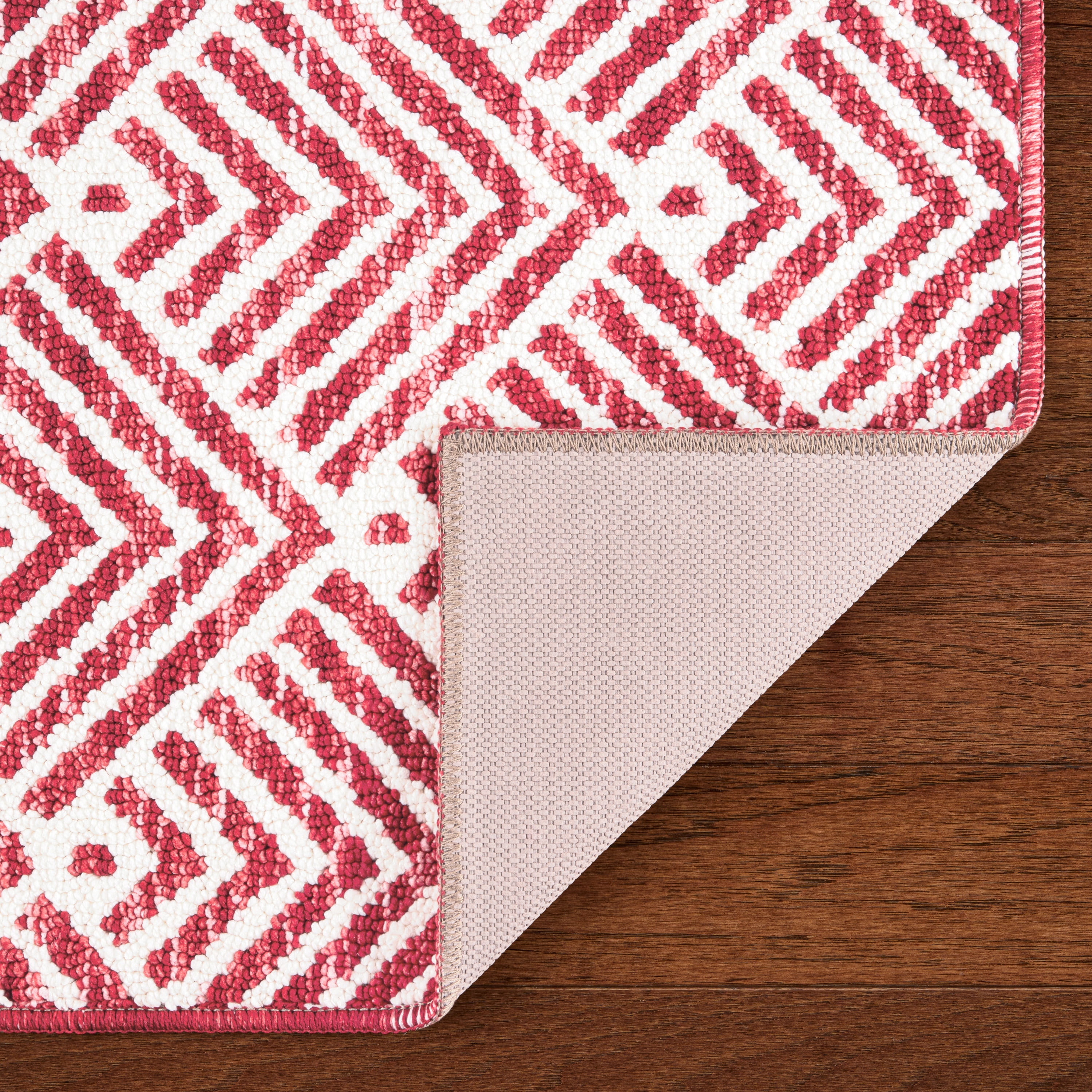Town & Country Non‑Slip, Washable, Multi‑Use, Decorative Rug, Polyester, 24" x 72", Red