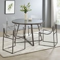 thumbnail image 2 of Jillian 5-piece Round Mirror Top Dining Set Black Nickel, 2 of 15