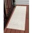 thumbnail image 2 of Sabrina Soto Indoor/Outdoor Geometric Modern Runner Rug, Beige/White, 96" x 24", 2 of 7