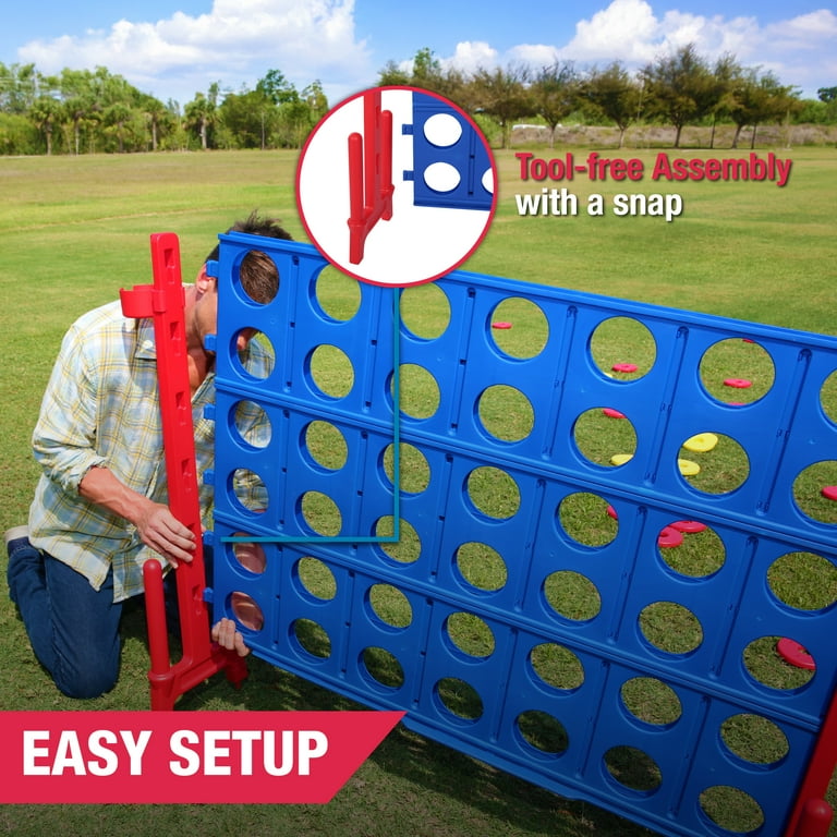 Giant 4 in a Row Plastic Outdoor/Indoor Game Set, 47.5 in x 11 in