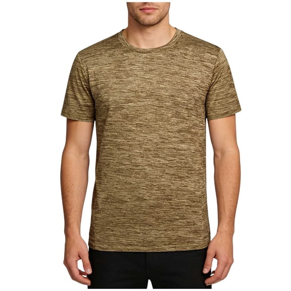 HAiming Mens Plus Size Short Sleeve Shirts Casual Loose Solid Color Athletic Gym Pullover Tops Summer Tees