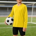 thumbnail image 6 of Jalioing Boys Long Sleeve Athletic Shirts Solid Color Breathable Quick Dry Sport T Shirt Big Boys Lightweight Activewear, 6 of 8