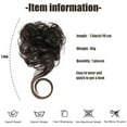 thumbnail image 2 of 2Pcs Messy Bun Hair Piece Tousled Updo with Tendrils Synthetic Wavy Curly Elastic Band Hair Extensions, 2 of 5